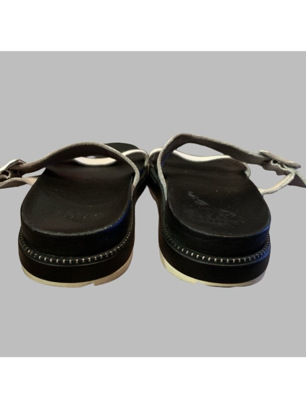Sorel Roaming Buckle Slide Sandals Women's 10 Black And White Comfort Summer - Picture 4 of 7